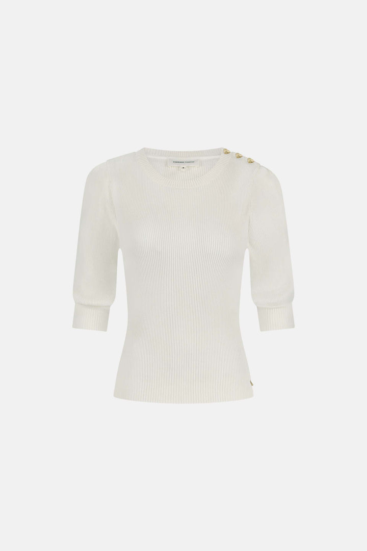 Genser | Lillian Short Sleeve Pullover - Cosy White