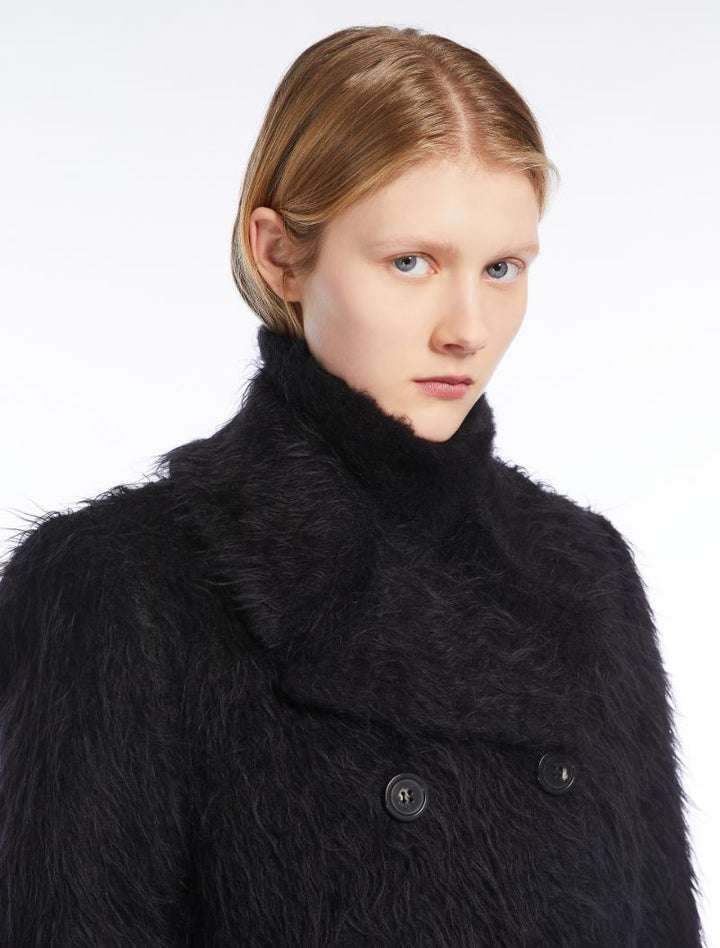 Kåpe | Modico Double-Breasted Coat in Long-Pile Fabric