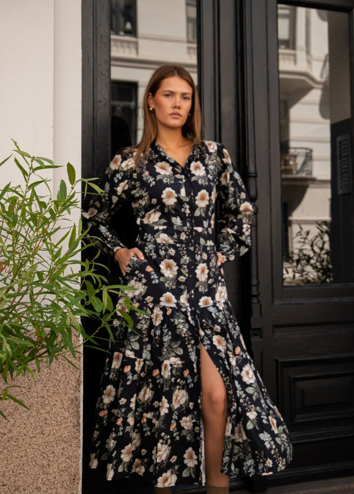 Kjole | Vicky Midi - Antique Black