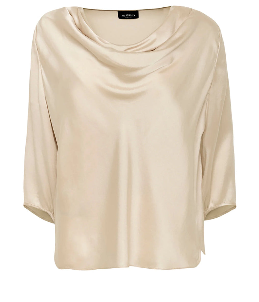 Bluse | Matt Nova Drape Blouse Champagne Beige