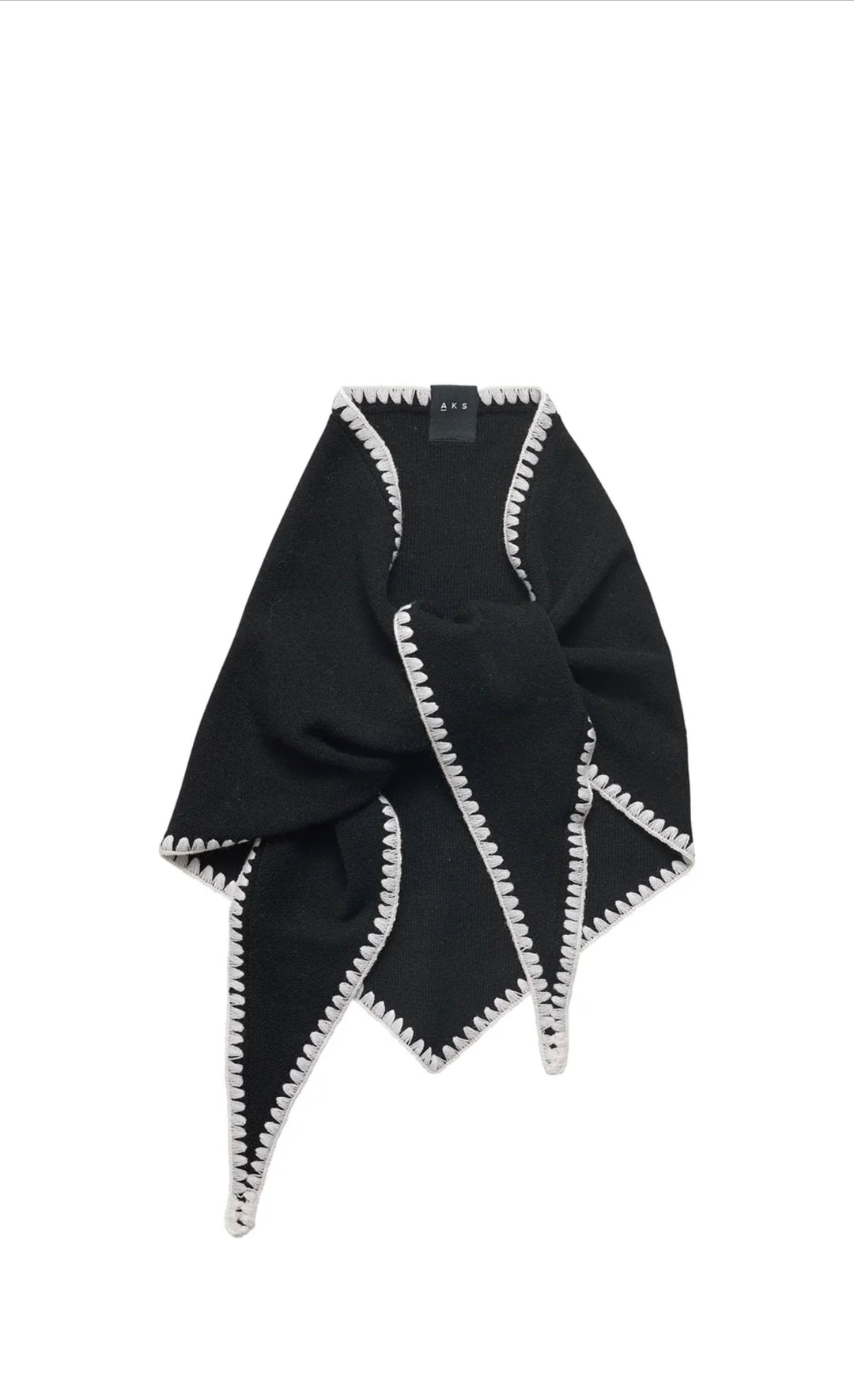 Skjerf | Mina Stitched Merino Scarf - Black