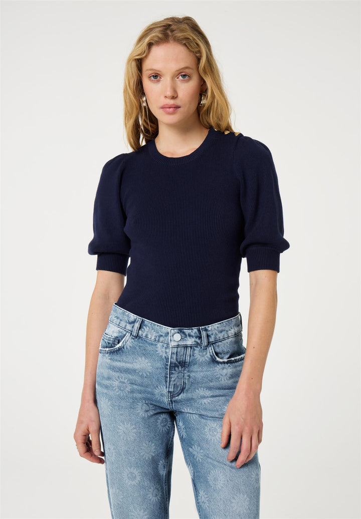 Genser | Lillian Short Sleeve Pullover - Black