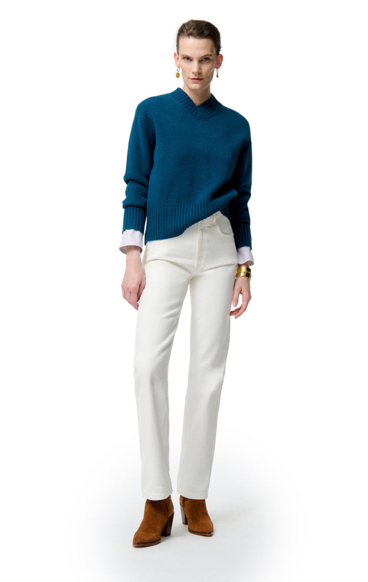 Genser | Fazio Sweater Wool & Yak - Bleu Canard