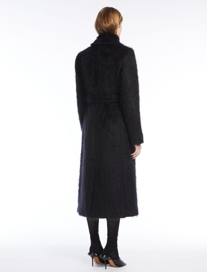Kåpe | Modico Double-Breasted Coat in Long-Pile Fabric