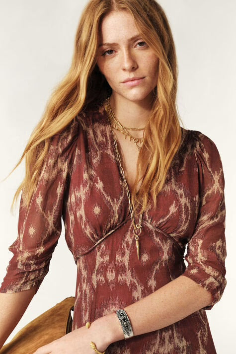 Kjole | Matsa Midi Dress - Brique