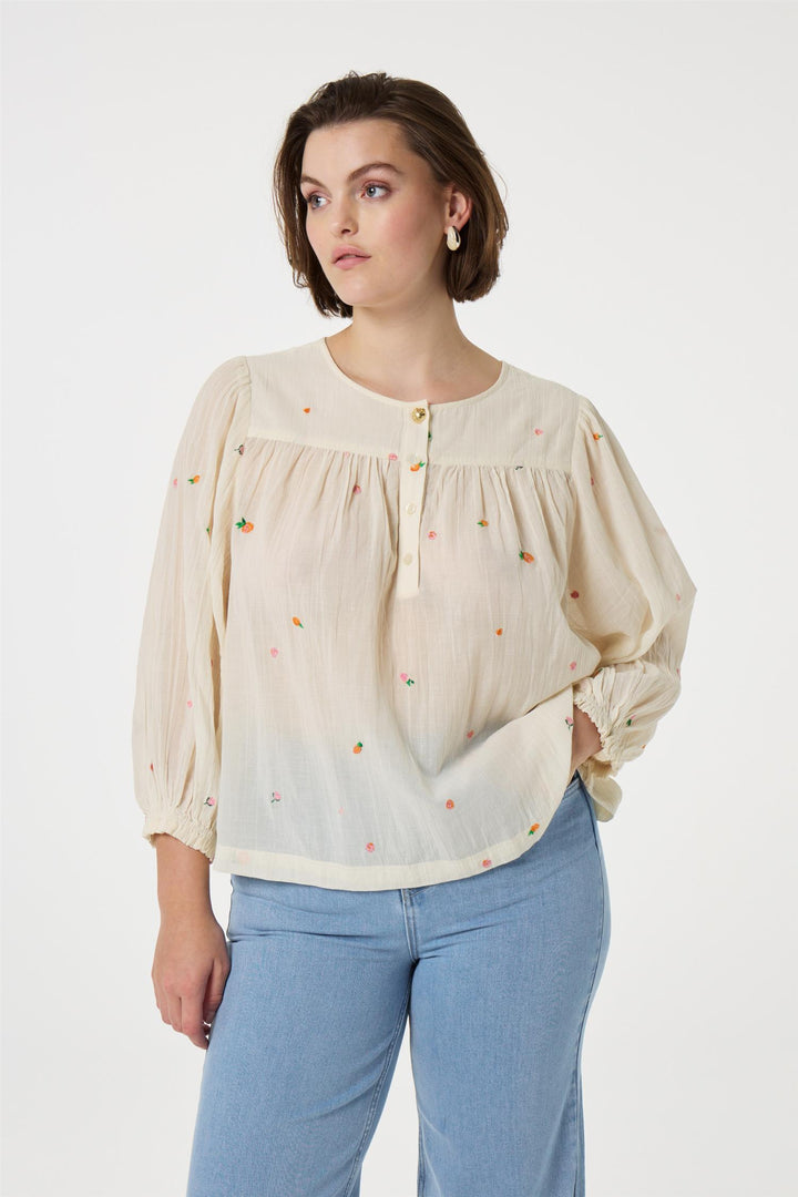 Bluse | Bindi Top - Cozy White