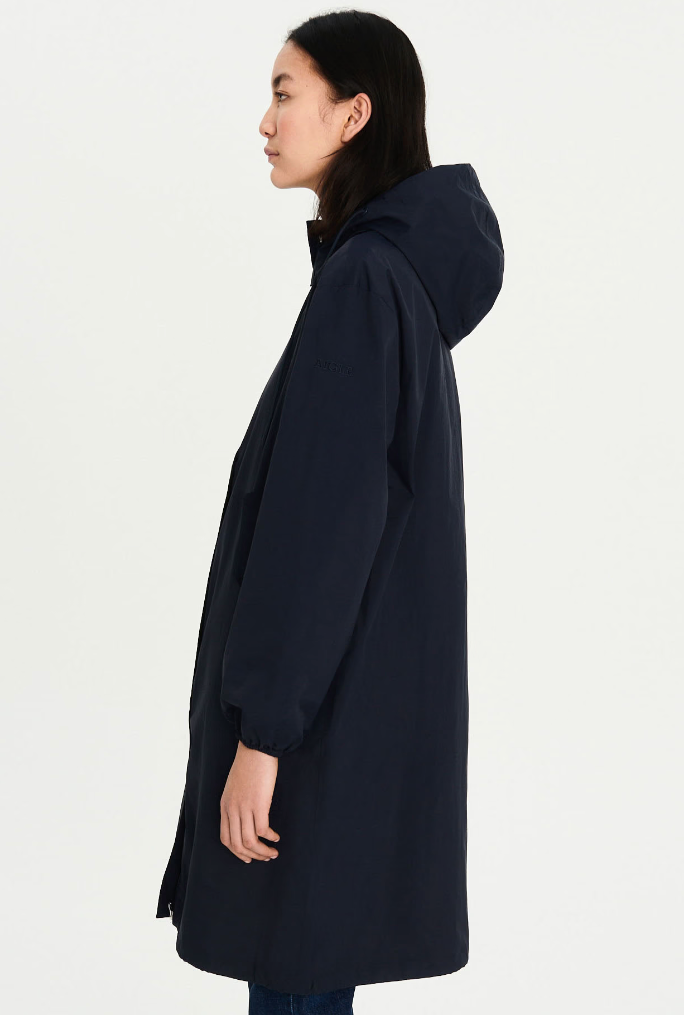 Regnjakke | Long packable parka - Blå