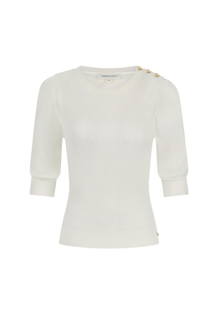 Genser | Lillian Short Sleeve Pullover - Cosy White