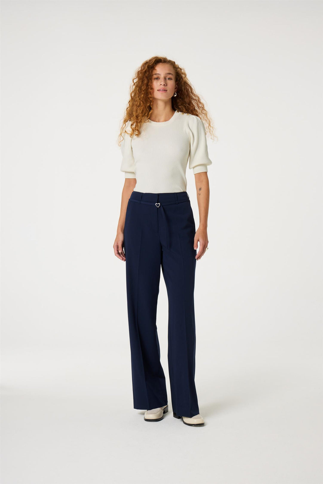 Genser | Lillian Short Sleeve Pullover - Cosy White