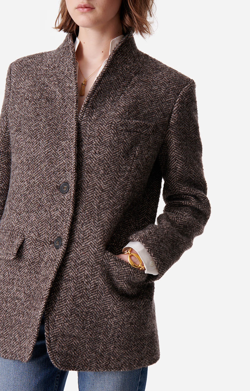 Blazer | Jovanka Jacket Wool Blend Chocolate