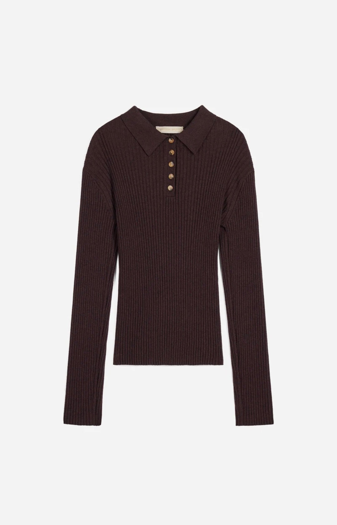 Genser | Hoche Knit Polo - Chocolate