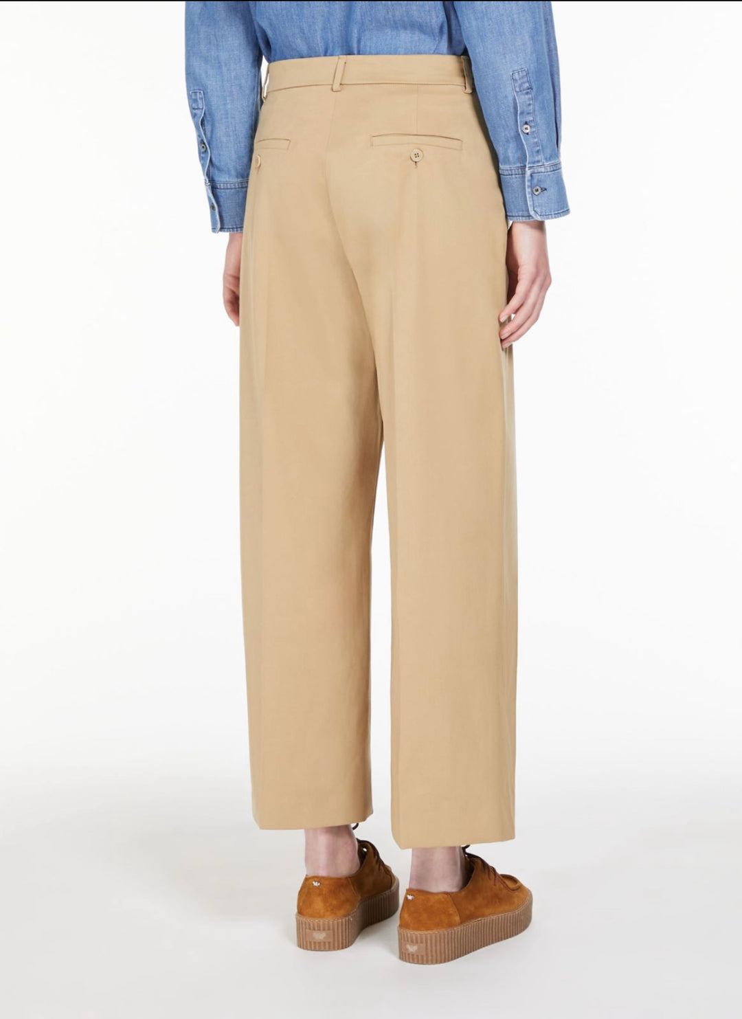 Bukse | Urinal Croppped Satin Trousers Beige