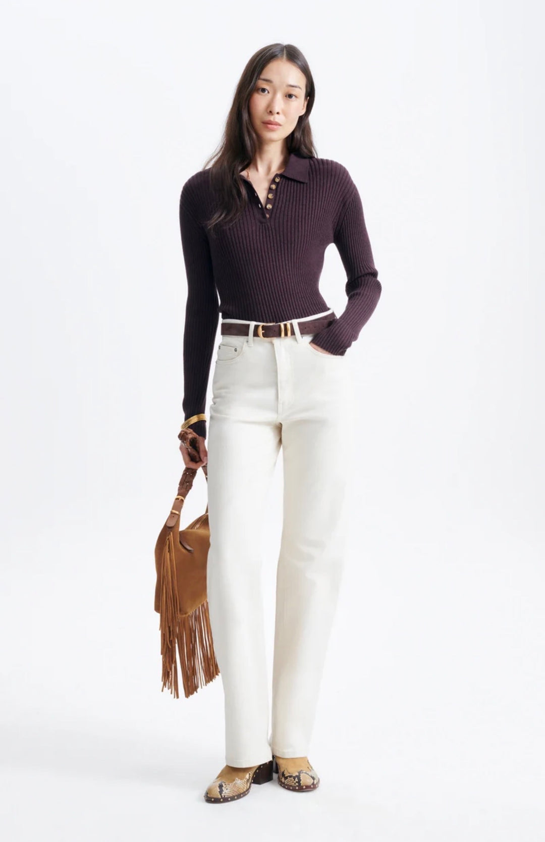 Genser | Hoche Knit Polo - Chocolate