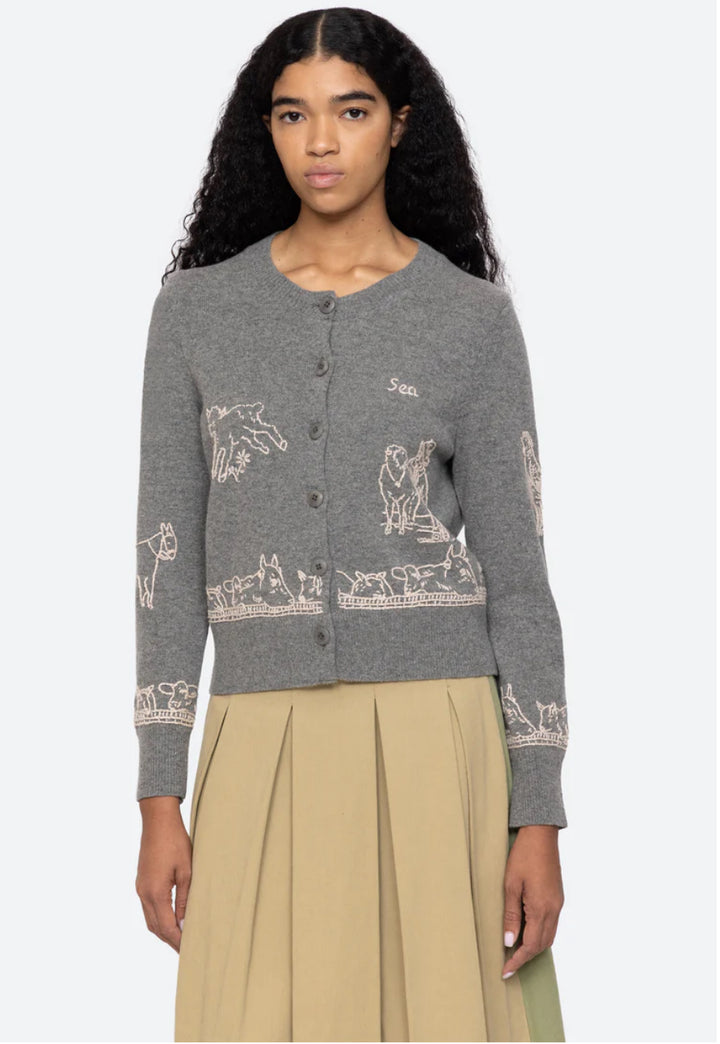 Cardigan | Edin farm embroidery cardigan