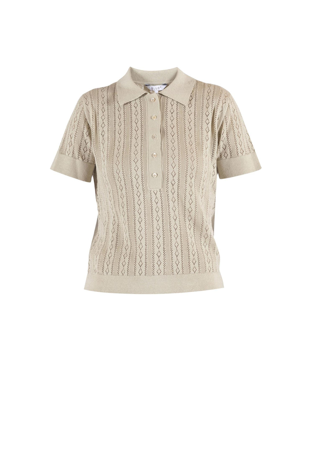 Polo Tee | Lina Linen - Chalk melange
