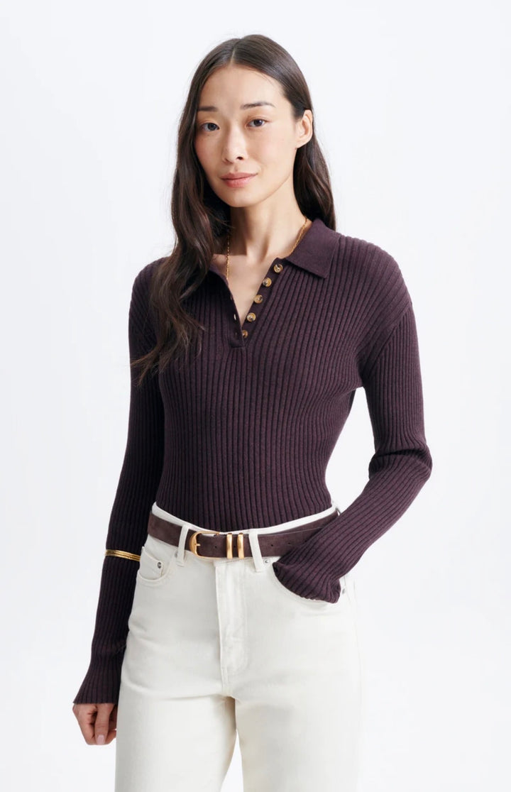 Genser | Hoche Knit Polo - Chocolate