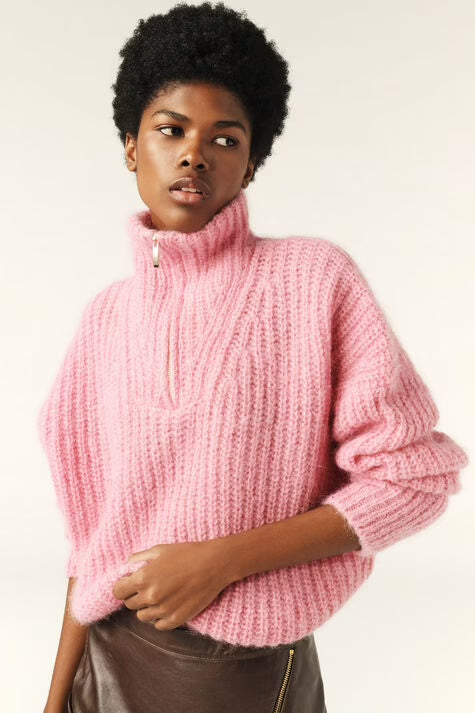 Genser | Half Zip Jumper Beltane Pink