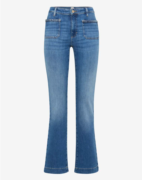 Jeans | Mary Braided Patch Pockets - Blue