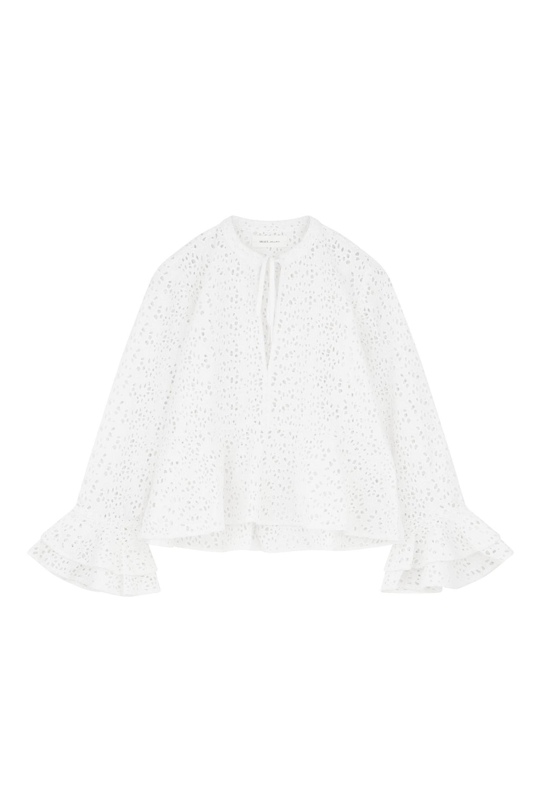 Bluse | Frigga Flounce Blouse - Optic white