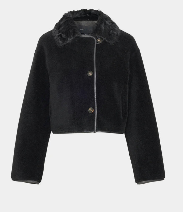 Jakke | Elda Lamb Fur Jacket - Black