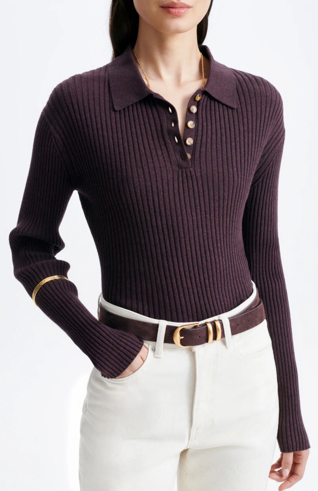 Genser | Hoche Knit Polo - Chocolate