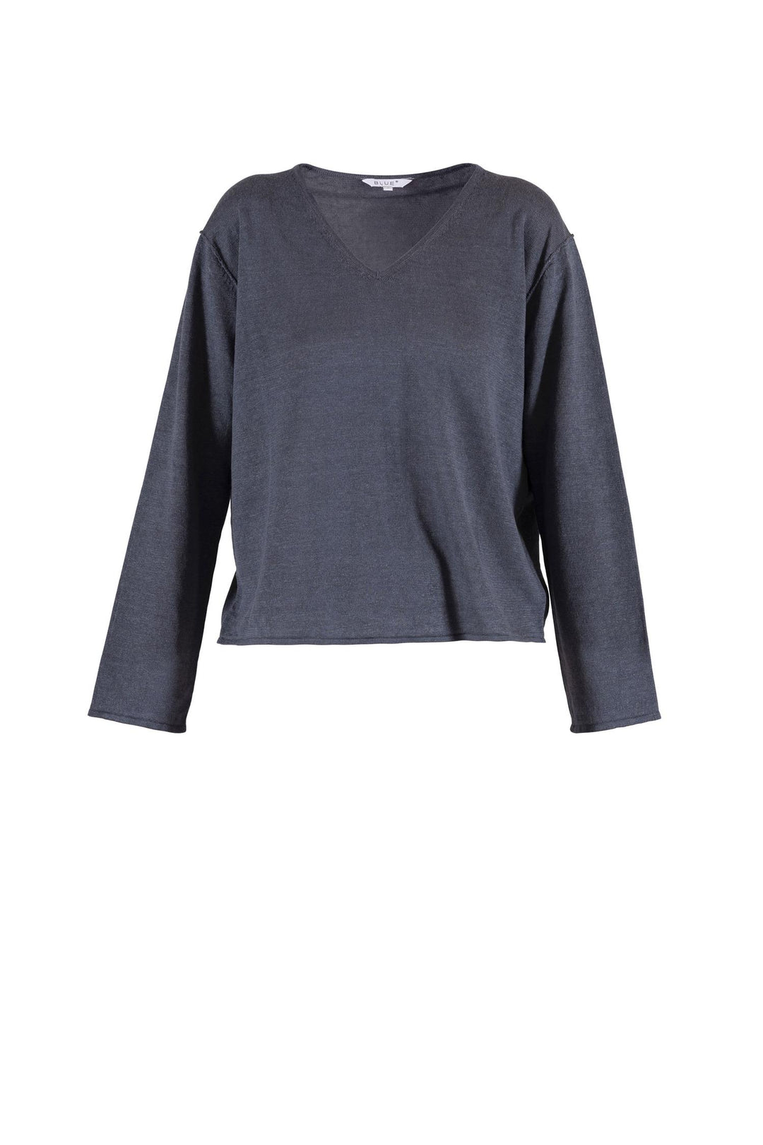 Genser | Lea LS Linen blouse - Dusty navy