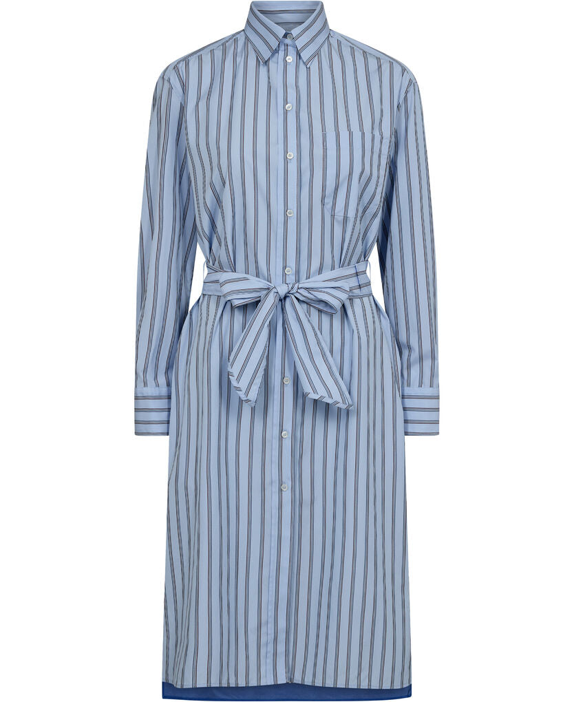 Kjole | Edipo Striped poplin and silk chemisier dress