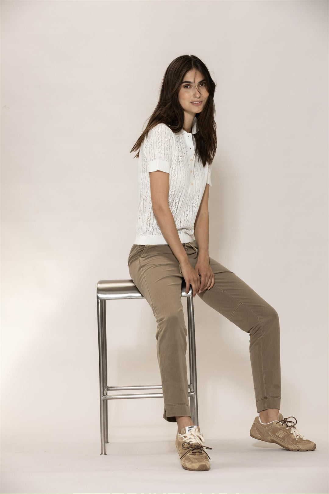 Polo Tee | Lina Linen - White