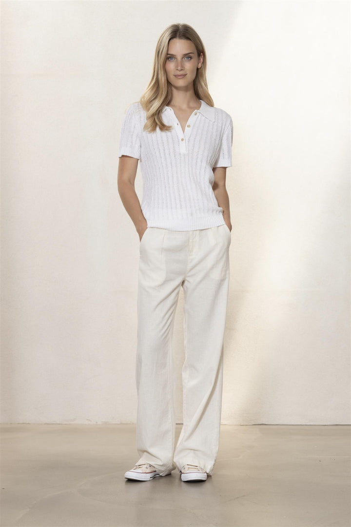 Polo Tee | Lina Linen - White