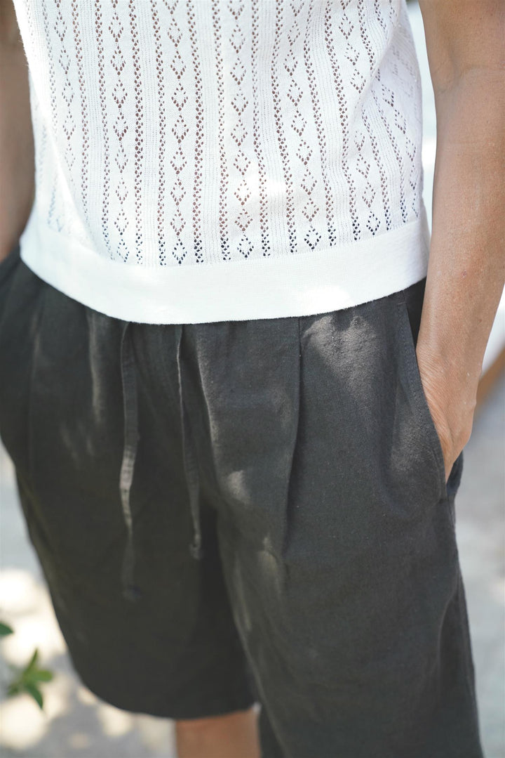 Polo Tee | Lina Linen - White