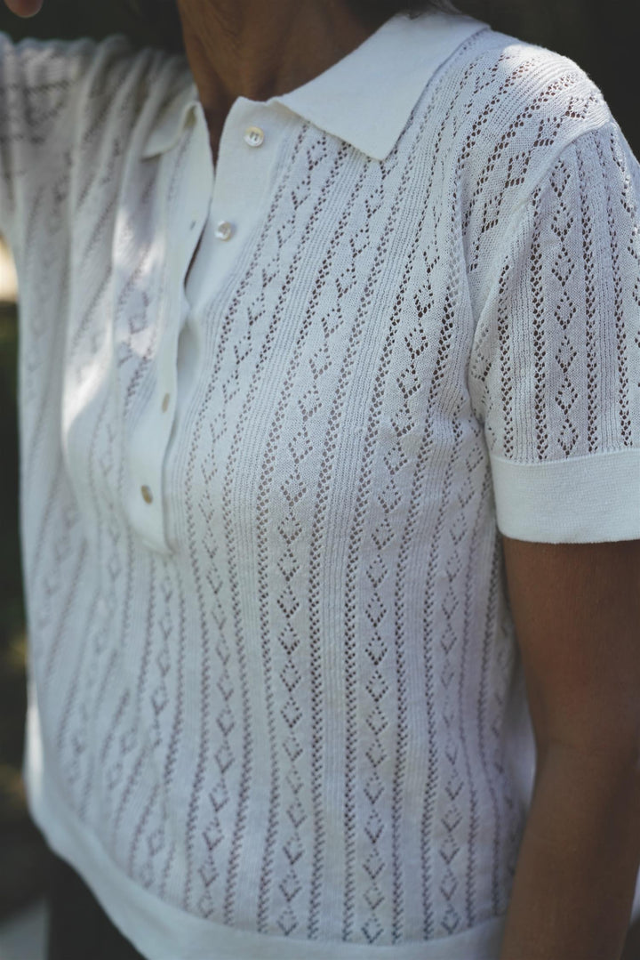 Polo Tee | Lina Linen - White