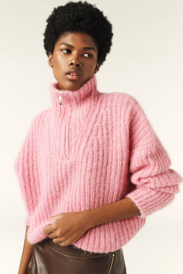 Genser | Half Zip Jumper Beltane Pink