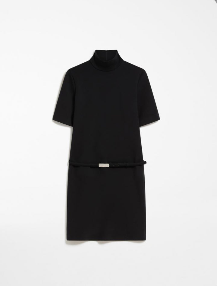 Kjole | Halle Stretch wool jersey dress Black